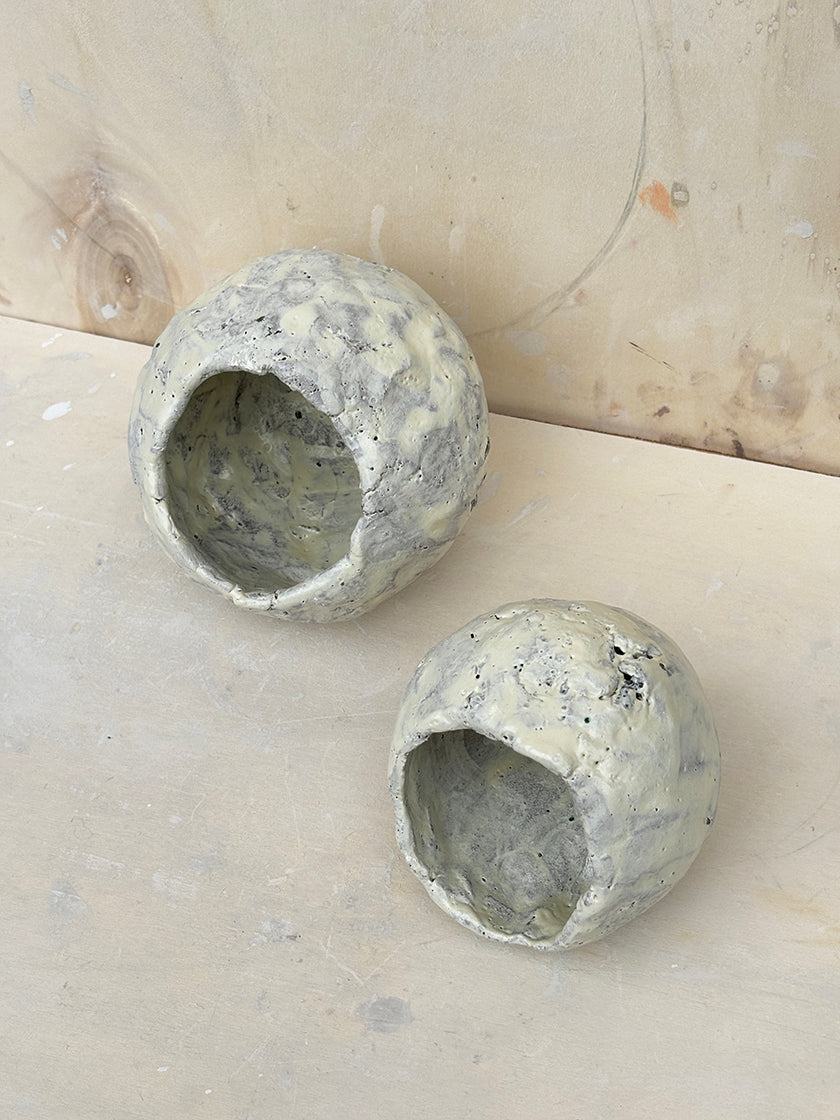 Antique White Globo Sculptural Object 2