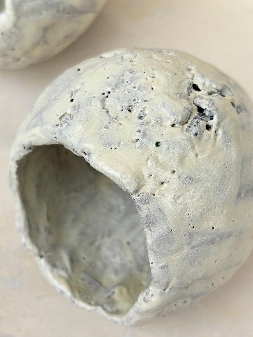 Antique White Globo Sculptural Object 1