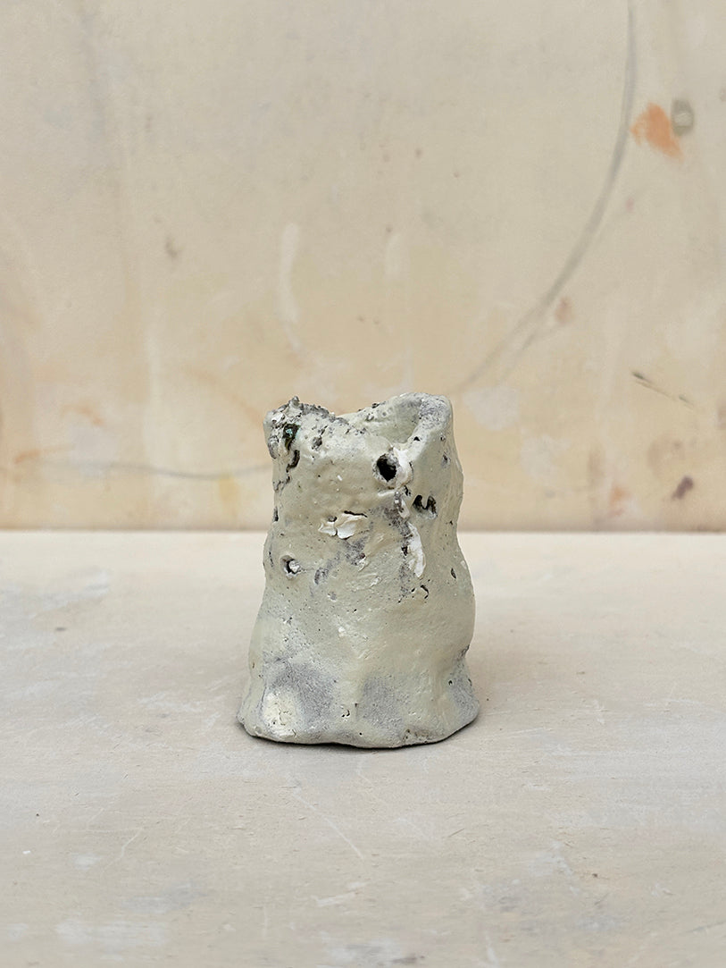 Antique White Sculptural Candle Holder 6